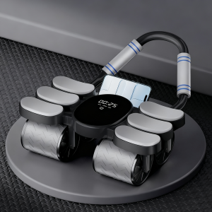 The new four-wheel six-elbow abdominal wheel automatic rebound abdominal muscle training roller abdominal machine is a must-have for reducing abdominal fat, burning fat and slimming the belly